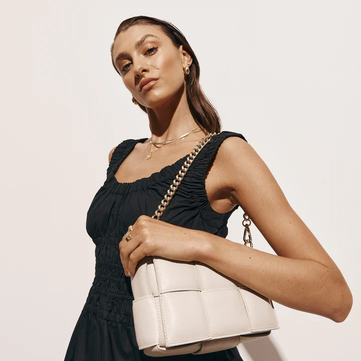 VESTIRSI - MARGOT LEATHER WOVEN BAG (IVORY) - Image 9
